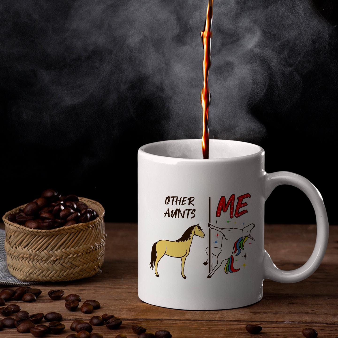 Lustige Tasse Für Die Lieblingstante - 'Wie Mama, Nur Mit Zuckerguss' - Weiß/Rosa, 330 Ml, Spülmaschinenfest