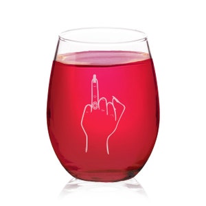 Ring Finger Engagement - Stemless  Glass - Bachelorette Just Married Wedding Favors For Mr Mrs Newlywed Anniversary Bridal Shower