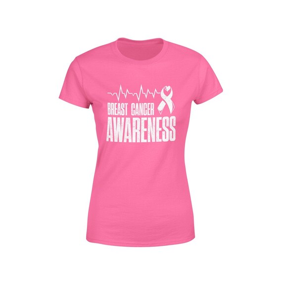 T-shirt Rose Avec Fleurs Et Ruban Pour La Sensibilisation Au Cancer Du Sein, Cadeau/porter Du Rose En Octobre/combattant Du Cancer Du Sein/supporter Du Cancer Du Sein - France