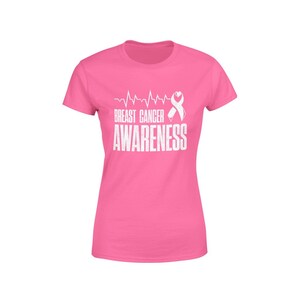 T-shirt Octobre Rose Femme 2025 - Ruban Cancer Du Sein, Coupe Grande Taille, Manches Courtes, Coton