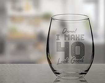 40e verjaardag wijnbeker roestvrij staal vrouwen, 40e verjaardagscadeau voor vrouwen, 30 ml wijnglazen met deksel, stro en rietborstel, koffiekop voor verjaardagscadeau Kerstmis