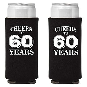 ¡Saludos por los 60 años! Latas Coolies: Recuerdos para fiesta de sesenta cumpleaños (6 piezas)