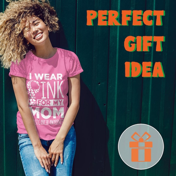 I Wear Pink for My Mom T-shirt: Breast Cancer Awareness Cotton Tee