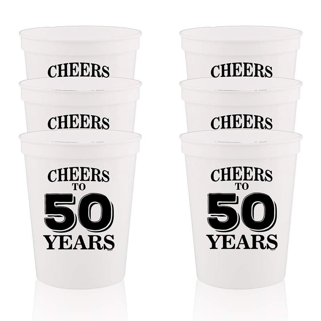 Cheers to 50 Years Stadium Party Cup Fifty and Fabulous Party Favors Decorations Funny Birthday