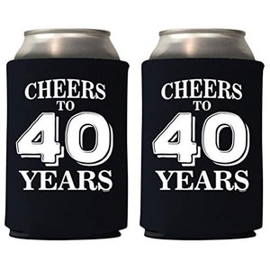 Cheers To 40 Years Forth Birthday Gift Forty and Fabulous Party Favors Decorations Can Coolie Holder 12Pc / 6Pc