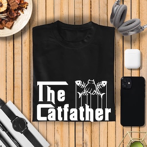 The Catfather Funny Fishermen T-Shirts Gifts for Dad Grandpa from Kids