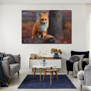 Cute Fox Art Prints on Canvas- Fox Pictures of Home Decor- Fox Print Canvas Sets- Fox Large Framed Print Canvas- Fox Pictures Wall Art