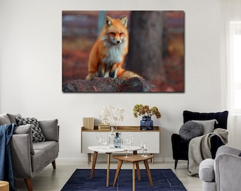 Schattige Fox Art Prints op canvas-Fox foto's van Home Decor-Fox print canvas sets-Fox grote ingelijste print canvas-Fox foto's kunst aan de muur