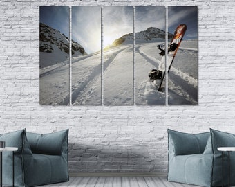 Snowboard wall art canvas set. Extreme sport canvas set. Mountain wall decor. Snowboard art decor. Motivation poster.