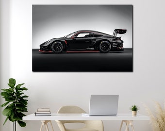 Porsche 911 992 GT3 R printed on canvas for wall decoration Porsche wall art canvas set Supercar art prints Gift for him Porsche wall decor