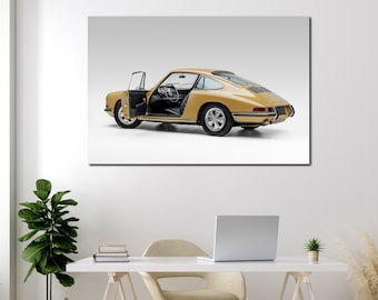 Porsche 911 1967 printed on canvas for wall decoration - Retro Porsche wall art canvas set - Vintage art prints - Gift for him Porsche decor