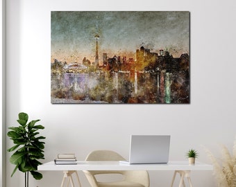 Toronto wall art Modern wall decor Living room decor Toronto art print Wall art canvas Anniversary gift Minimalist wall art Canada wall art