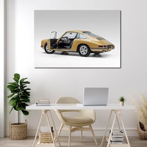 Porsche 911 1967 printed on canvas for wall decoration - Retro Porsche wall art canvas set - Vintage art prints - Gift for him Porsche decor