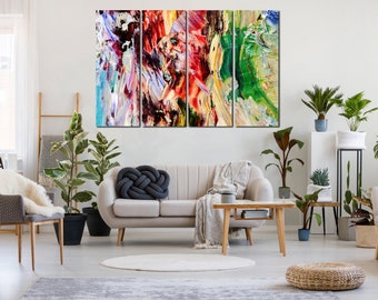 Colorful Abstract Wall Art Canvas Set Oil Painting Canvas Modern Multicolored Office Decoration Cool Home Decor Idea Modish poster