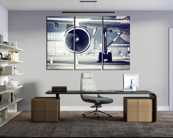 Airplane wall art canvas set Creative art for wall decoration Aircraft wall decor Airplane poster Office decor Living room wall decor
