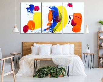 Impresión abstracta colorida en lienzo: decoración moderna para la sala de estar