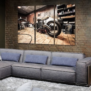 Custom Motorcycle Canvas Print – Cool Chopper Artwork – Vintage Bike Wall Art for Garage, Man Cave, or Gift – High-Quality Canvas Decor