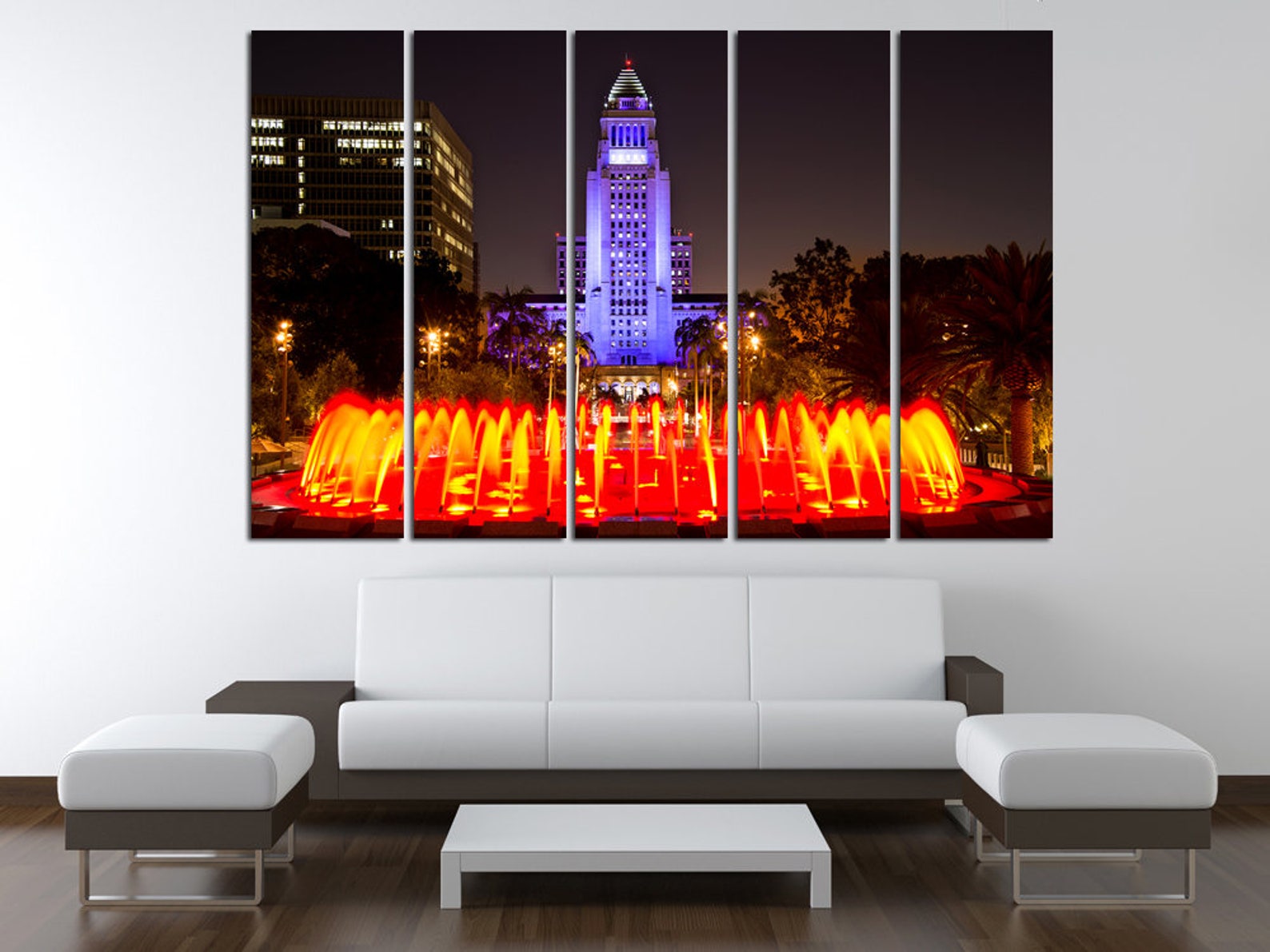 Los Angeles wall art canvas art. California poster. Cityscape Etsy