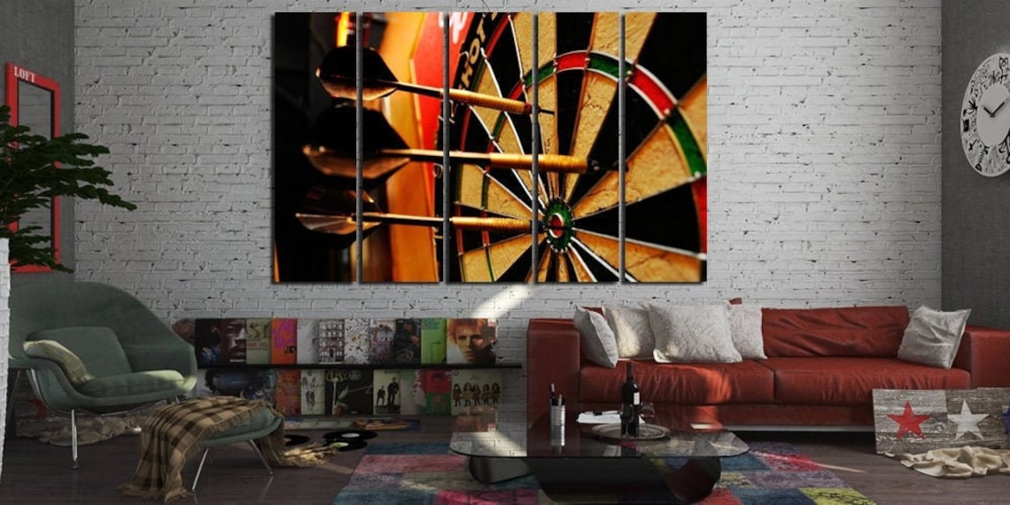 Darts poster on canvas for wall decor darts wall art game Etsy