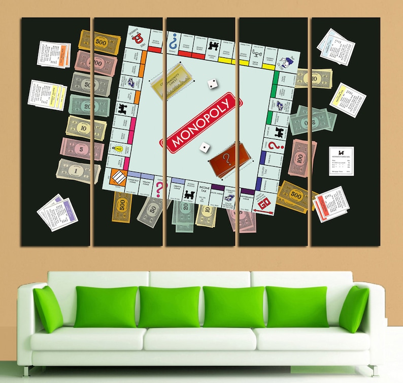 Monopoly Wall Art Monopoly Canvas Game Room Print Game Room Wall Art Monopoly Poster Game Room Decor Game Room Art Monopoly Print