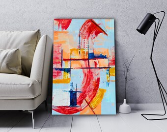 Colorful Painting Wall Art - Abstract Bedroom Decor, Living Room Wall Decor, Modern Style Art Prints, Abstract Office Artwork
