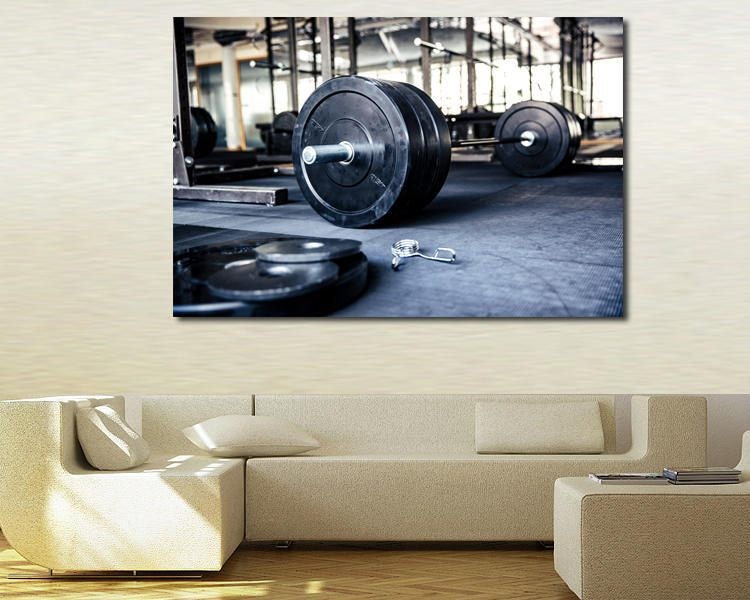 Gym wall art canvas set. Gym motivation. Etsy