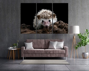 Cute hedgehog canvas art prints Wild life picture Nursery wall art Forest art Hedgehog wall art Kids room decor Animals print Bedroom decor
