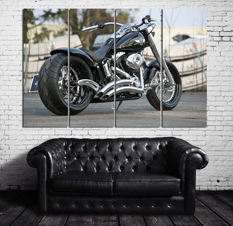 Harley Davidson Fatboy Wall Art Harley Davidson Wall Decor Etsy
