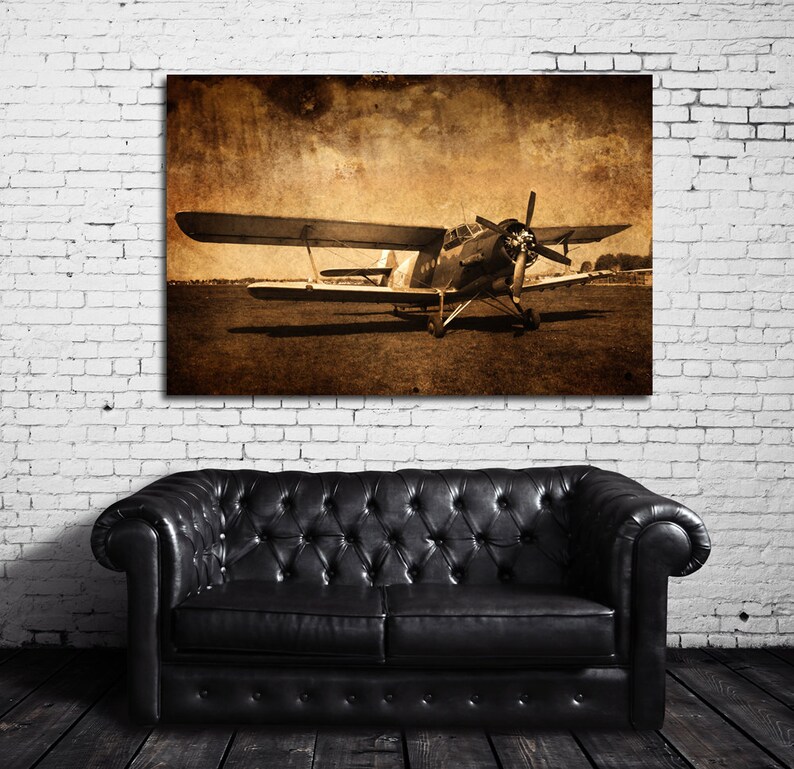 Vintage Airplane Wall Art Canvas Set. Aviation Art. Aircraft Etsy