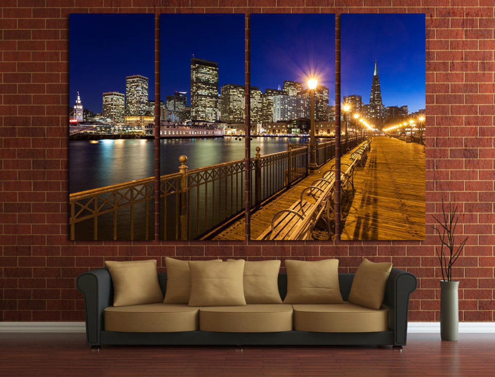 San Francisco wall art canvas set. California poster. Etsy