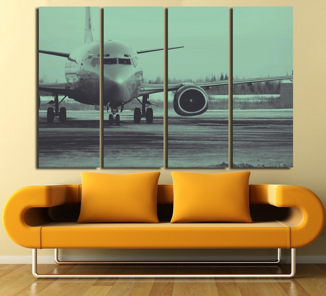 Airplane Wall Art Canvas Set. Image of Plane Printed on Canvas Etsy