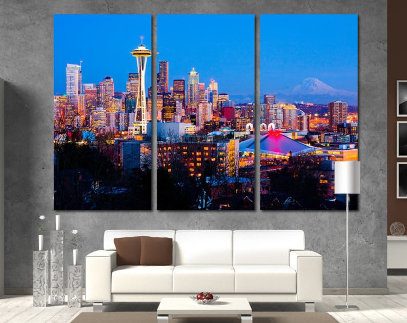 Seattle Seattle Wall Art Seattle Wall Decor Seattle Skyline Etsy