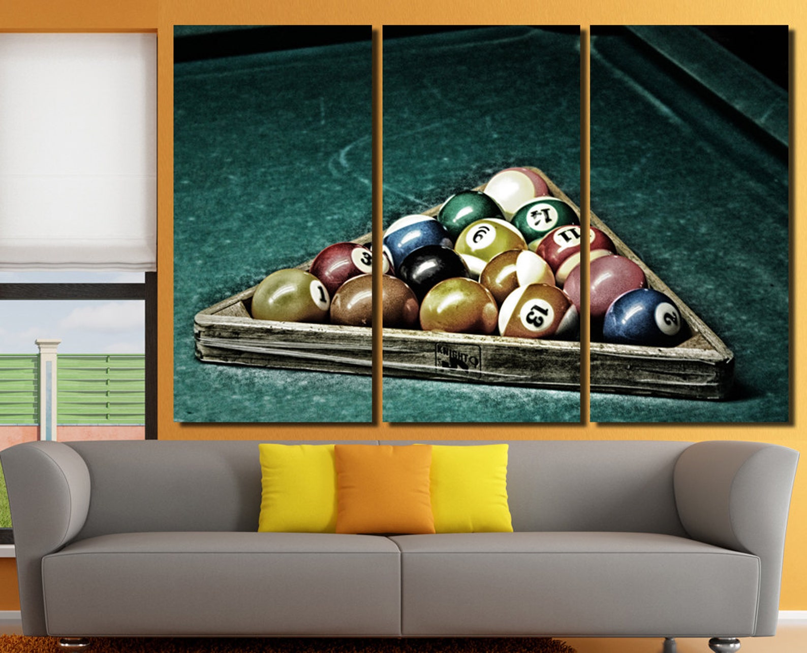Billiard wall art canvas set. Game room decor. Billiard wall Etsy