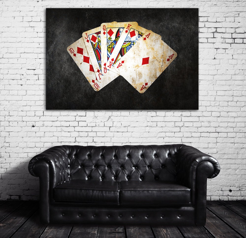 Poker wall art canvas set Contemporary wall art Living room Etsy