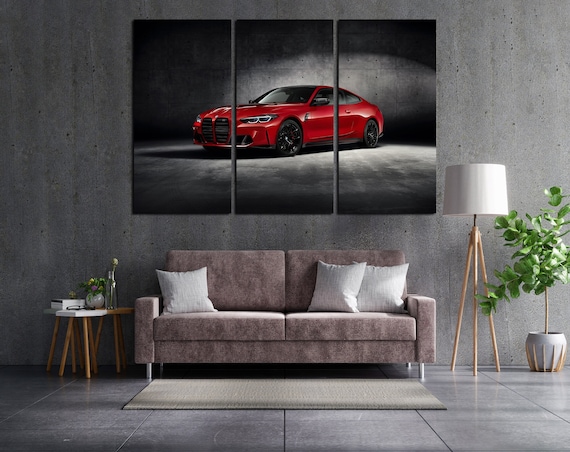 BMW M4 G82 Competition Wall Art Prints BMW Big Wall Decoration Supercar Art  BMW Canvas Set for Wall Decor Gift for Him Cool Office Decor 