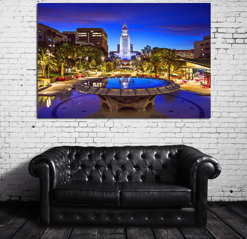Los Angeles wall art canvas art. California poster. Cityscape Etsy