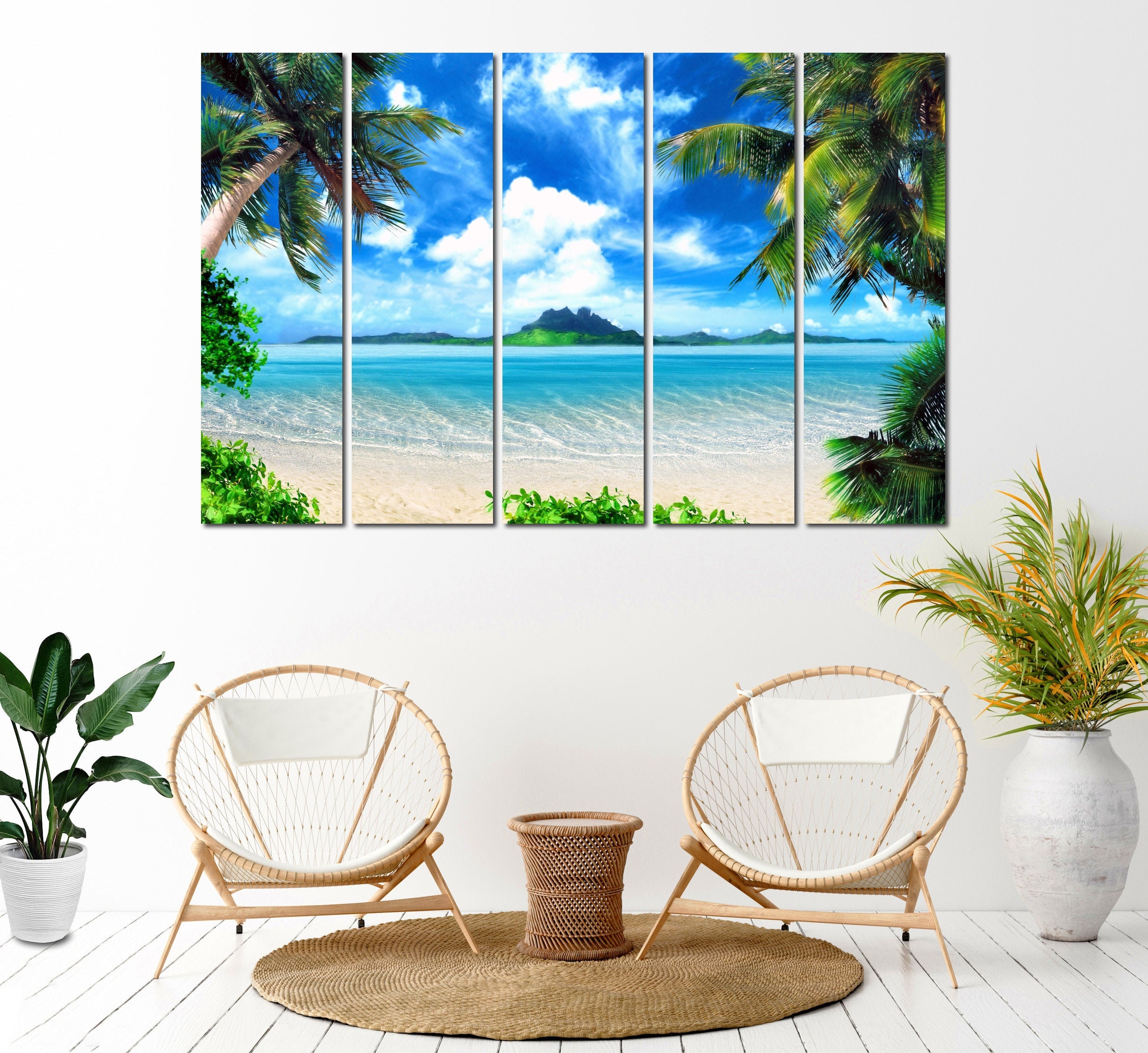 Beach canvas wall art Ocean beach artwork Ocean wall decor Etsy