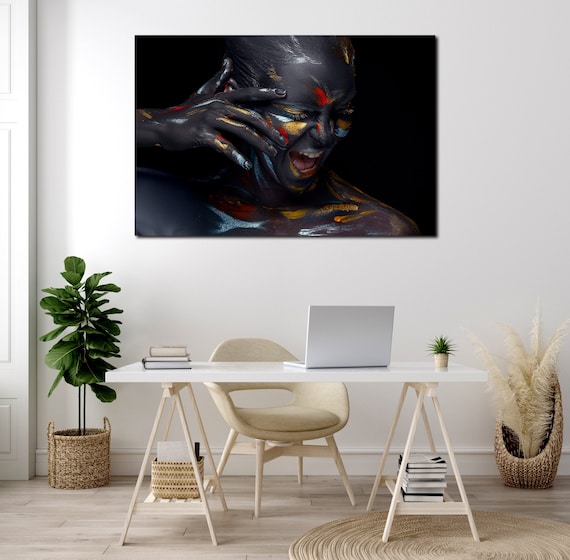 Beautiful Young Woman Wall Art Canvas Set Minimalist Artwork Modern  Colorful Home Decoration Cool Office Decor Idea Creative Modish Poster 