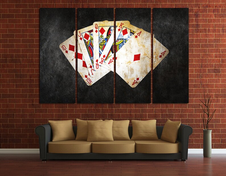 Poker wall art canvas set Contemporary wall art Living room Etsy