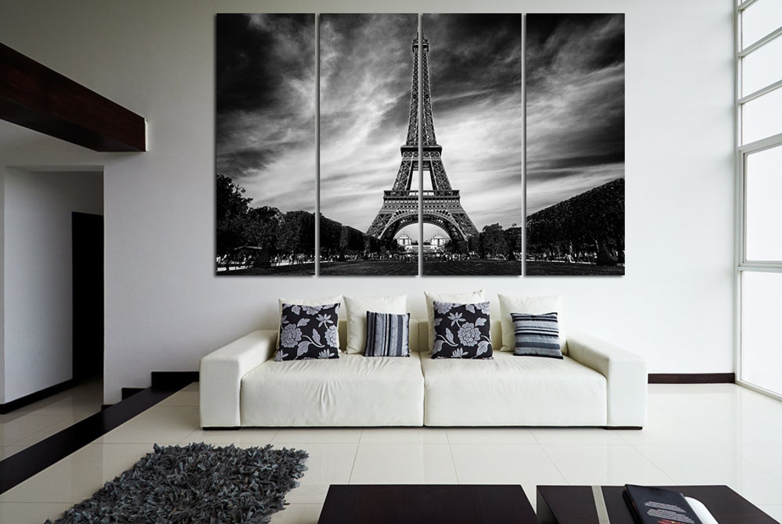Paris wall art canvas set. Eiffel tower decor. France poster. | Etsy
