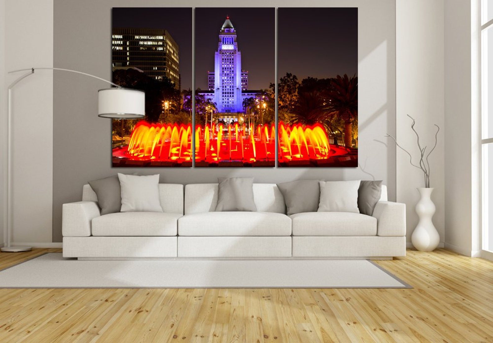 Los Angeles wall art canvas art. California poster. Cityscape Etsy