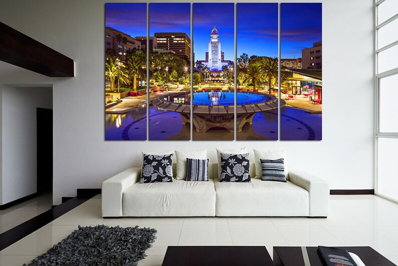 Los Angeles wall art canvas art. California poster. Cityscape | Etsy