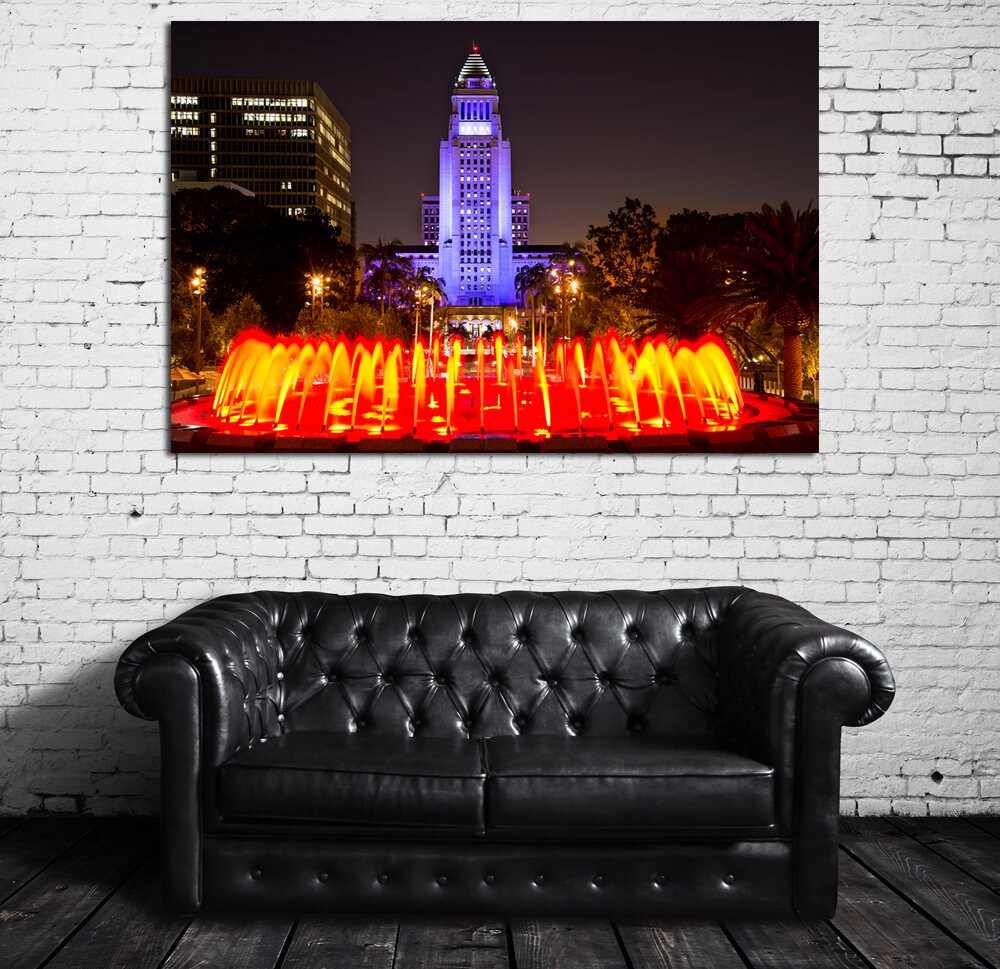 Los Angeles wall art canvas art. California poster. Cityscape Etsy
