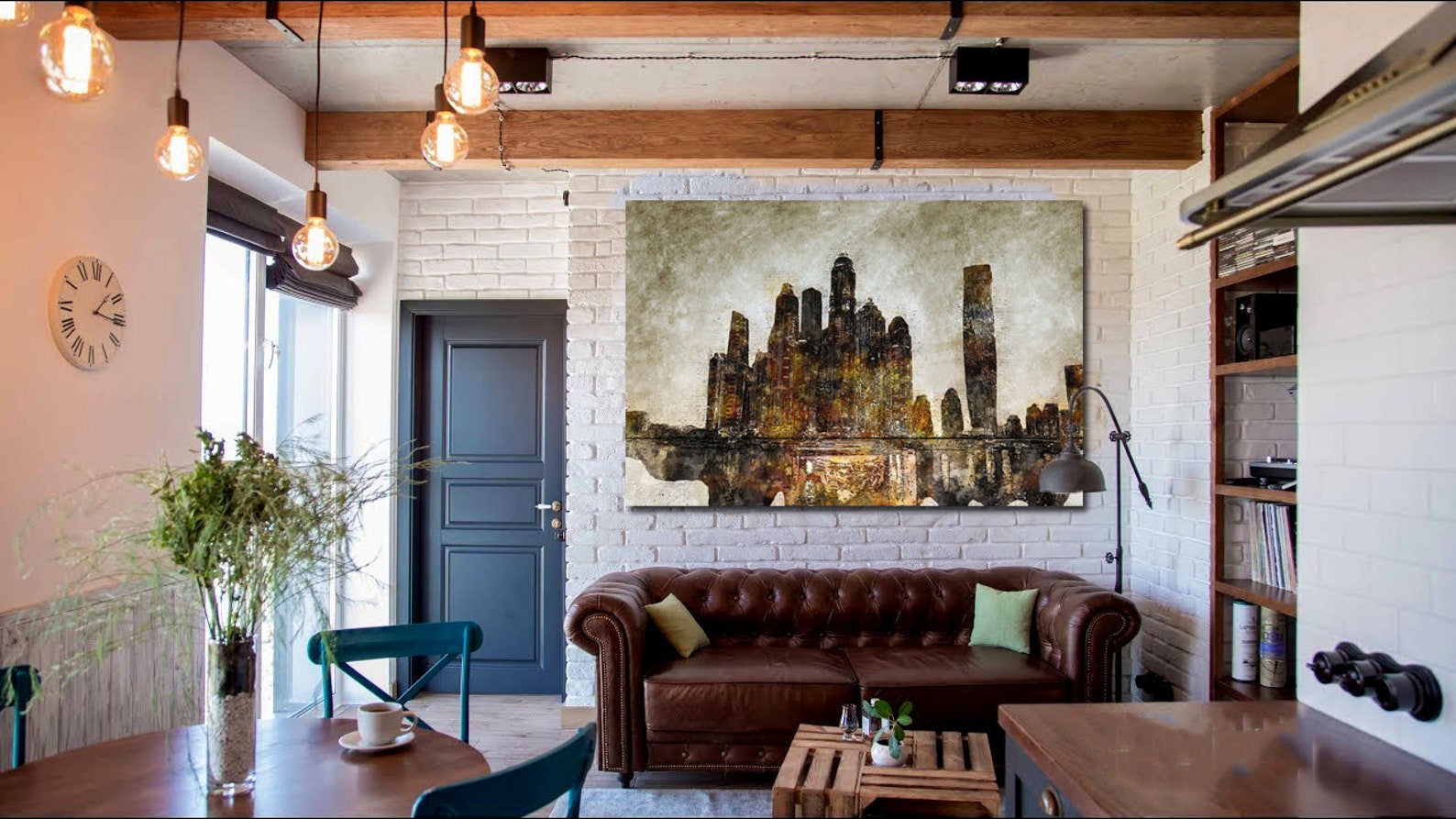 Dubai Wall Art Contemporary Abstract Wall Decor Watercolor Etsy