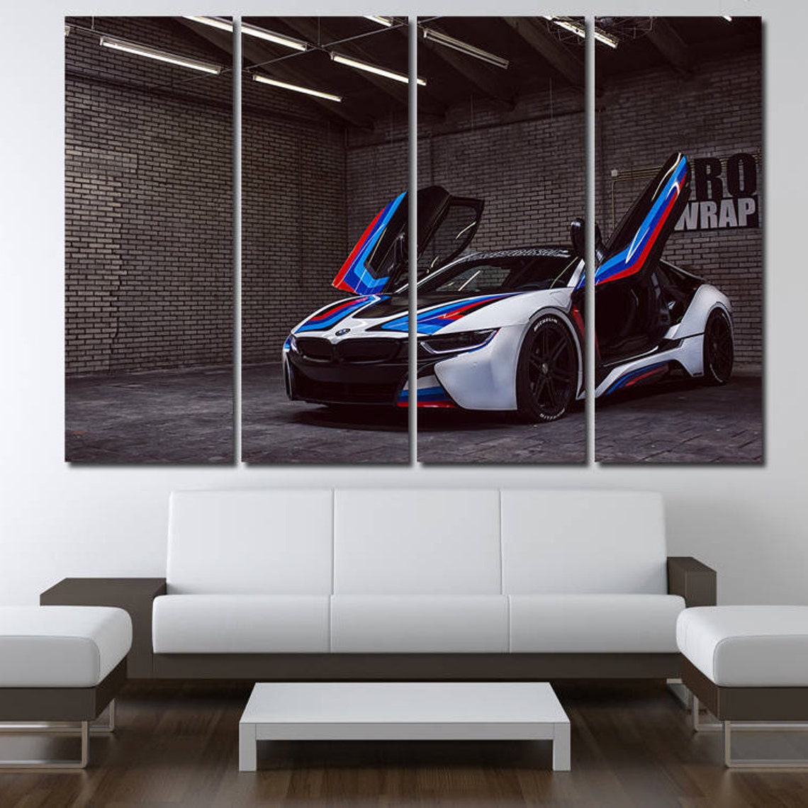 BMW wall art canvas set for wall decor. Photo of BMW I8 Etsy