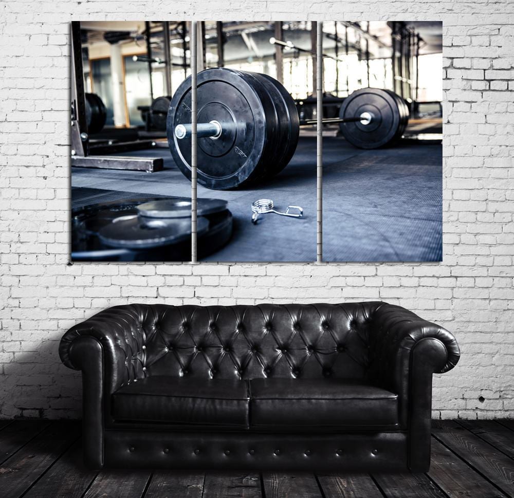 Gym wall art canvas set. Gym motivation. | Etsy