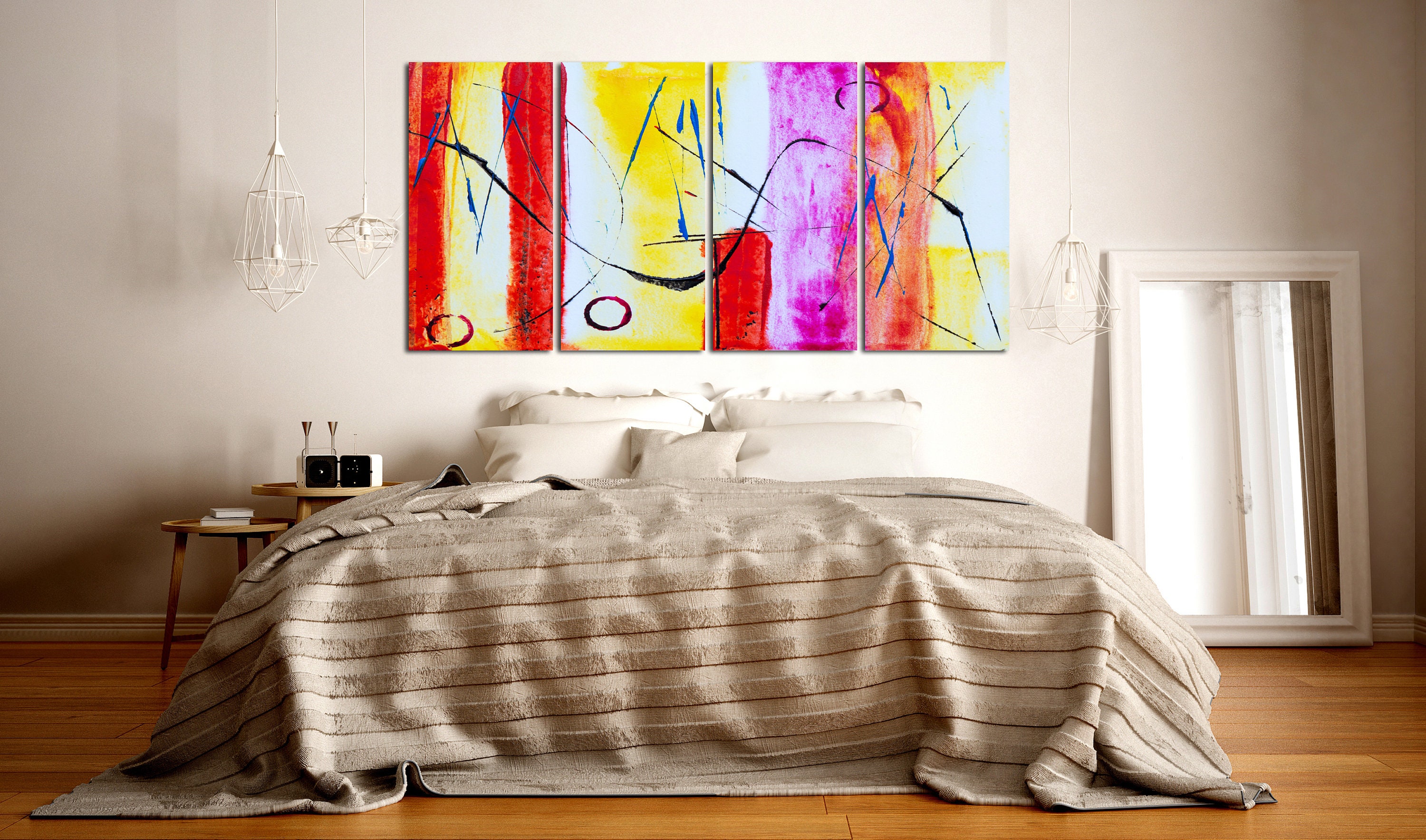 Abstract art Contemporary Abstract Wall Art Colorful Canvas | Etsy