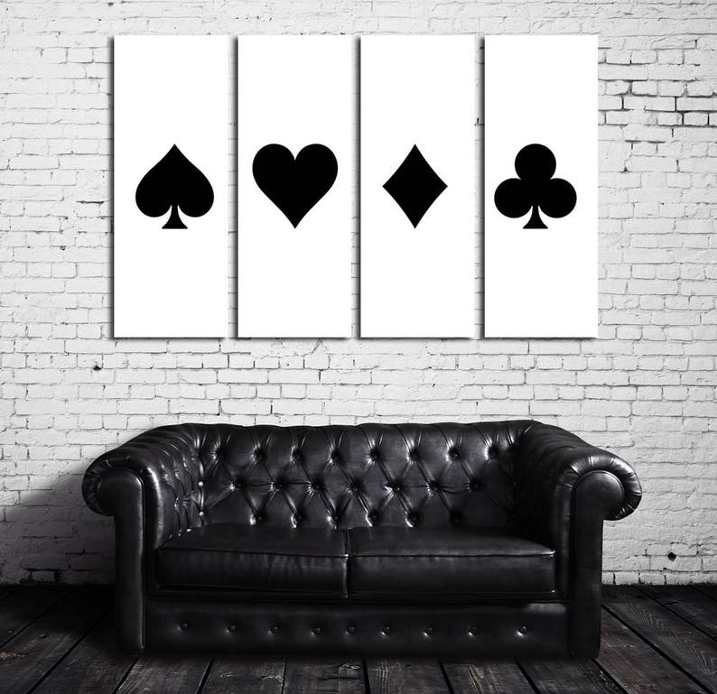Poker wall art canvas set. Contemporary canvas art Game room Etsy