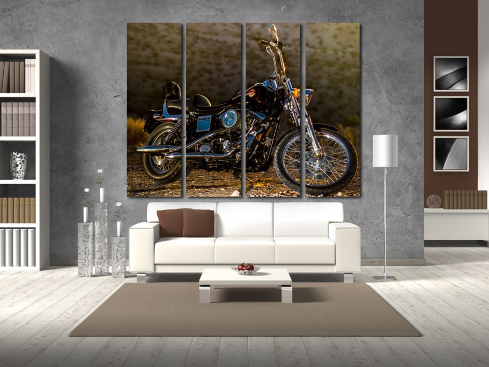 Harley Davidson Wall Art Motorbike Wall Art Chopper wall art Etsy