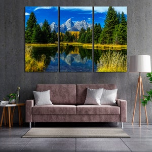 Grand Teton National Park Canvas Print, Wyoming Mountain Landscape Wall Art, Rustic Nature Decor, Scenic Wilderness Photo, Large Canvas Art